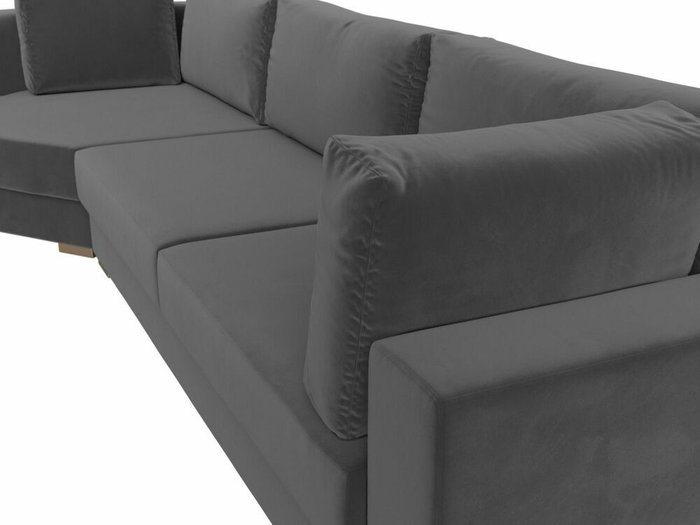 Угловой диван-кровать Лига 026 серого цвета левый угол - лучшие Угловые диваны в INMYROOM