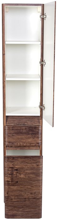 Шкаф-пенал Атлантика коричневого цвета - лучшие Пеналы для ванной комнаты в INMYROOM