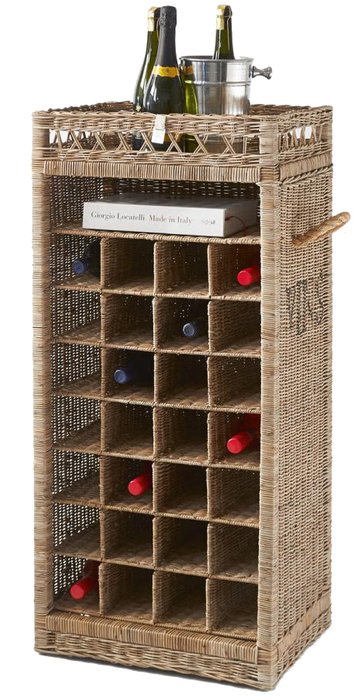 Шкаф для вин ротанговый Винотека бежевого цвета - лучшие Винные шкафы в INMYROOM
