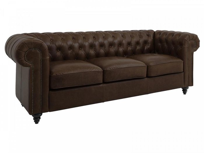 Диван Chester Classic темно-коричневого цвета  - купить Прямые диваны по цене 269010.0