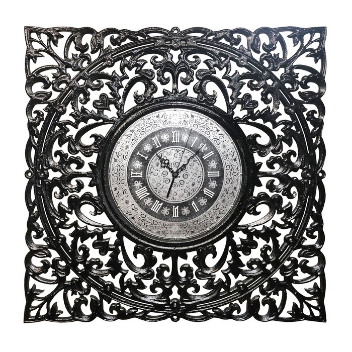 Настенные часы Vintage серебристо-черного цвета