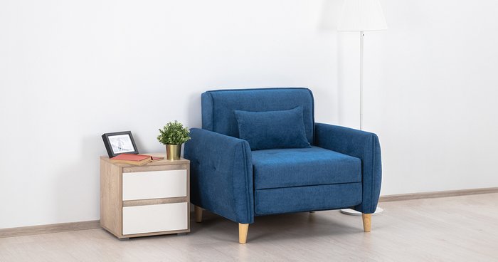 Кресло-кровать Анита синего цвета - купить Интерьерные кресла по цене 22272.0