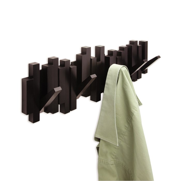 Настенная вешалка Sticks цвета экспрессо - купить Настенные вешалки по цене 3990.0
