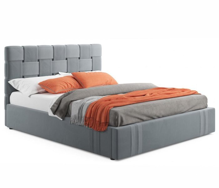 Кровать Tiffany 160х200 с подъемным механизмом серого цвета Кровать Tiffany 160х200 с подъемным механизмом серого цвета