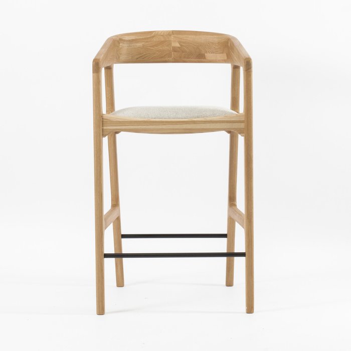Полубарный стул Речото бежево-серого цвета - купить Барные стулья по цене 31990.0