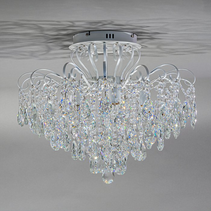 Люстра на штанге White/Silver 1121/7PL (хрусталь, цвет прозрачный) - лучшие Подвесные люстры в INMYROOM Люстра на штанге White/Silver 1121/7PL (хрусталь, цвет прозрачный) - лучшие Подвесные люстры в INMYROOM