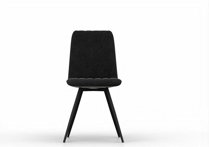 Стул обеденный в обивке из велюра черного цвета - купить Обеденные стулья по цене 8650.0