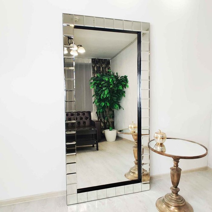 Настенное зеркало Lando 90x180 серебряного цвета - купить Настенные зеркала по цене 57000.0