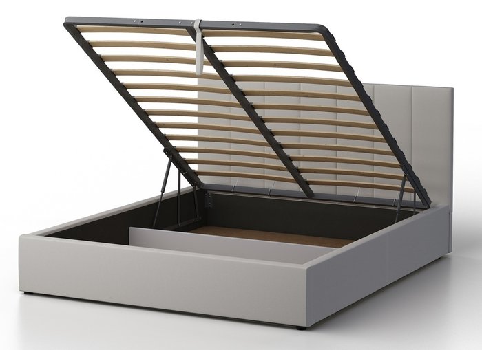 Кровать Венера-3 140х190 белого цвета с подъемным механизмом (экокожа) - лучшие Кровати для спальни в INMYROOM