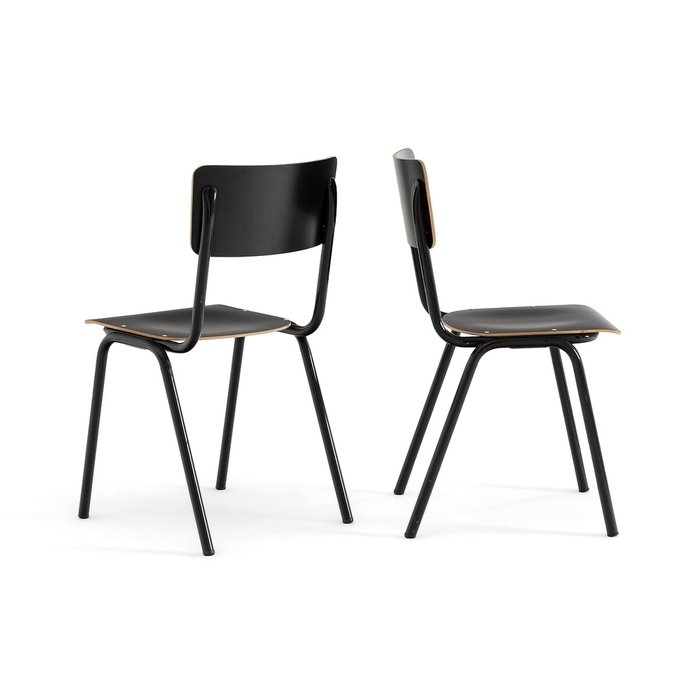 Комплект из двух стульев школьных сборных Hiba черного цвета - купить Обеденные стулья по цене 20289.0