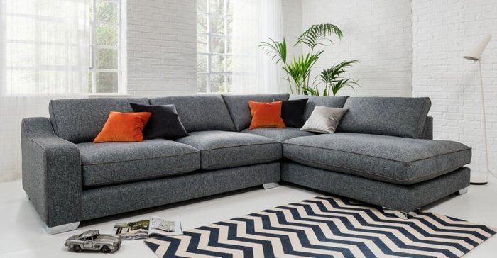 Угловой диван Monu серого цвета - купить Угловые диваны по цене 271400.0
