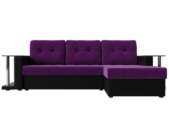 Угловой диван-кровать Даллас фиолетового цвета (ткань\экокожа) - купить Угловые диваны по цене 42690.0