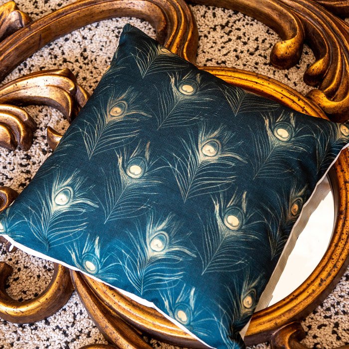 Интерьерная подушка Жар-Птица изумрудного цвета - купить Декоративные подушки по цене 2000.0