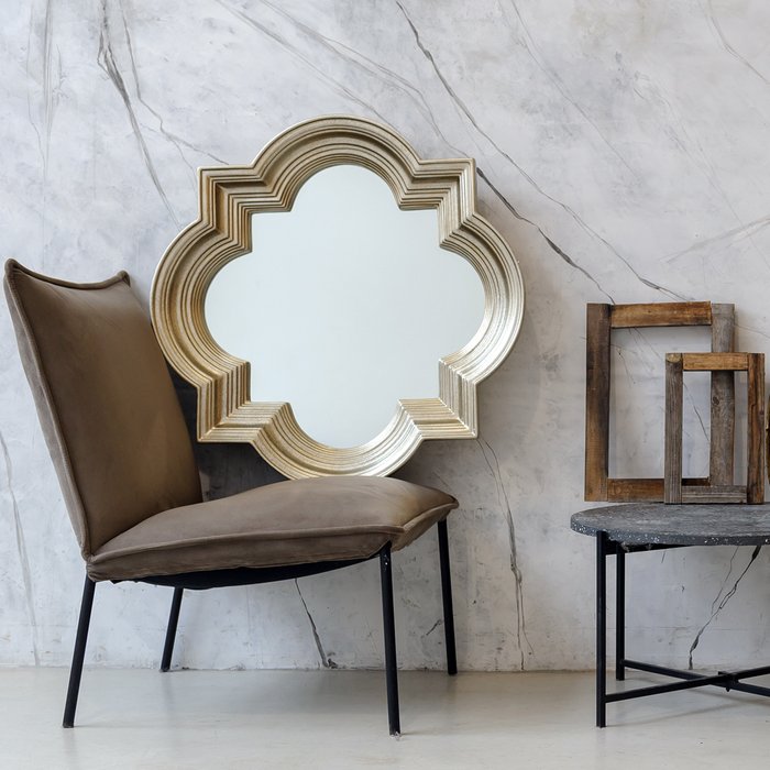 Настенное зеркало Риккардо Силвер в раме цвета состаренного серебра - лучшие Настенные зеркала в INMYROOM