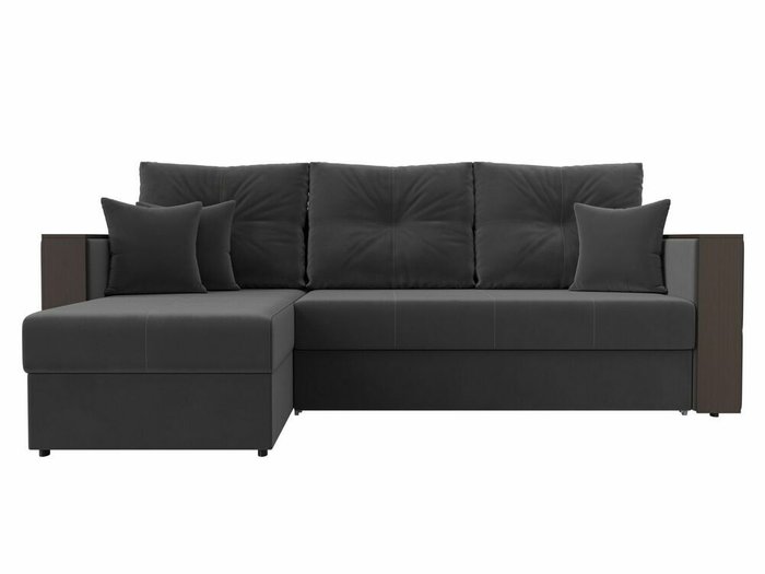 Угловой диван-кровать Валенсия серого цвета левый угол - купить Угловые диваны по цене 42999.0