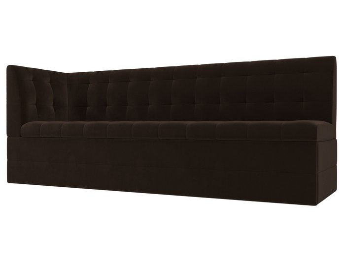 Угловой диван-кровать Бриз коричневого цвета с углом слева