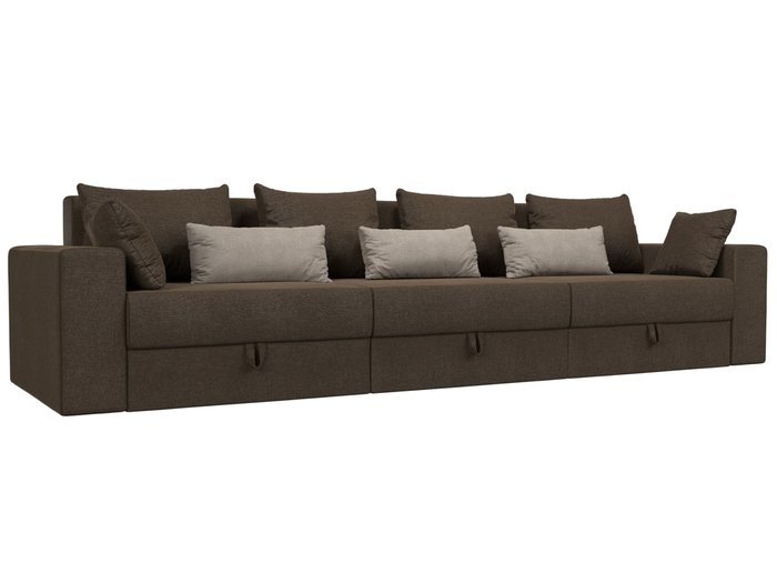 Прямой диван-кровать Мэдисон Long коричнево-бежевого цвета