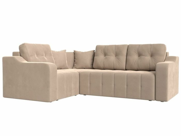 Угловой диван-кровать Кембридж бежевого цвета левый угол