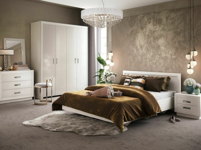 Кровать Эстель 160х200 белого цвета - купить Кровати для спальни по цене 20853.0