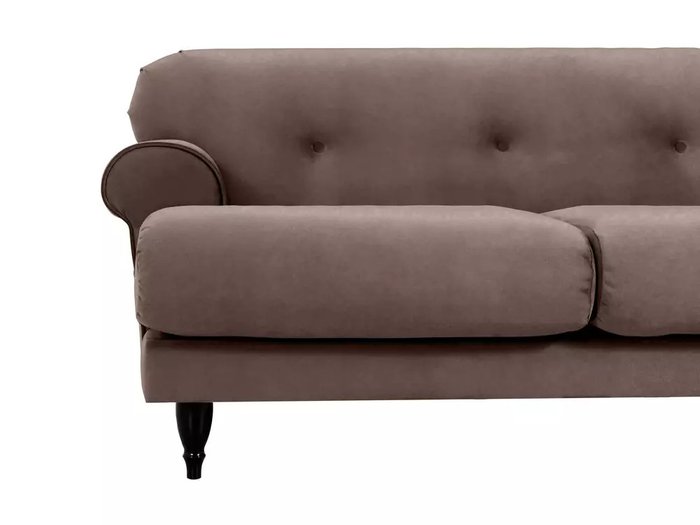 Диван Italia бежево-коричневого цвета с черными ножками - лучшие Прямые диваны в INMYROOM