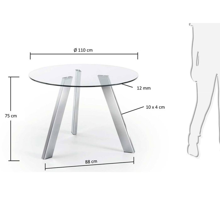Обеденный стол Arya со стеклянной столешницей - лучшие Обеденные столы в INMYROOM