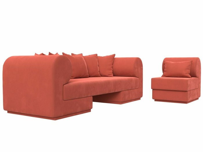 Набор мягкой мебели Кипр 2 кораллового цвета - лучшие Комплекты мягкой мебели в INMYROOM