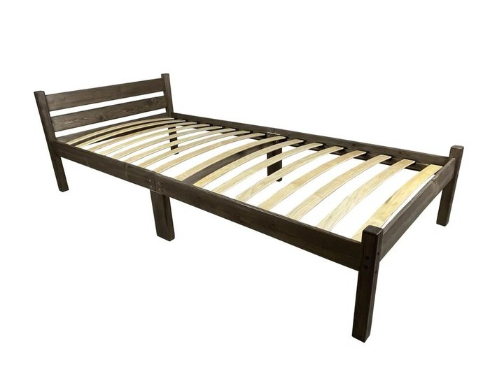 Кровать Компакт сосновая с ортопедическим основанием 70х190 цвета венге - купить Одноярусные кроватки по цене 7950.0
