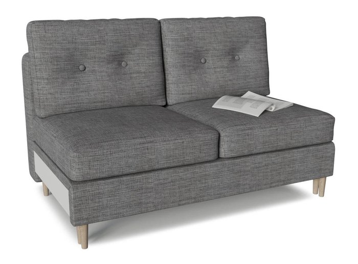 Модуль диван-кровати двухместный Белфаст серого цвета