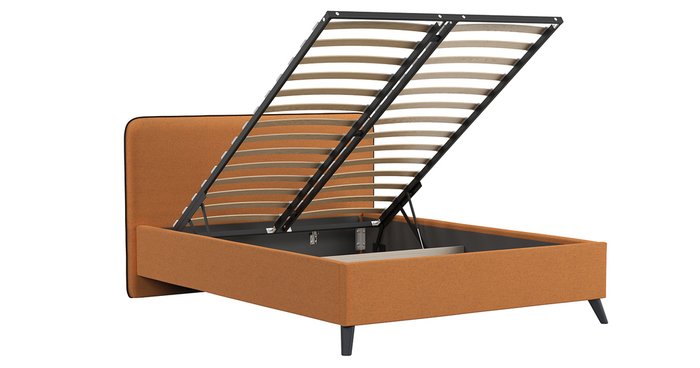 Кровать с подъемным механизмом Миа 140х200 оранжевого цвета - лучшие Кровати для спальни в INMYROOM