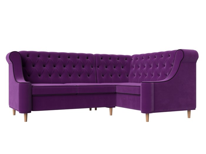 Угловой диван Бронкс фиолетового цвета правый угол
