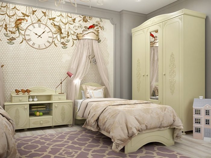 Кровать с оснванием Ассоль 80х200 цвета ваниль - лучшие Кровати для спальни в INMYROOM