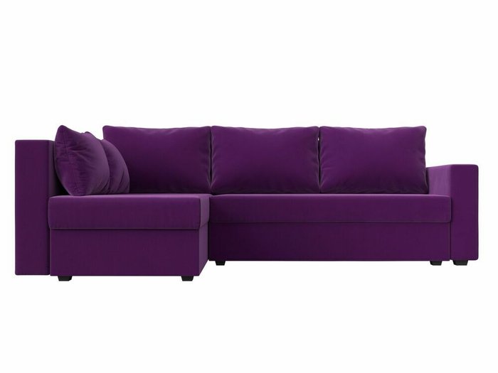 Угловой диван-кровать Мансберг фиолетового цвета левый угол - купить Угловые диваны по цене 39999.0