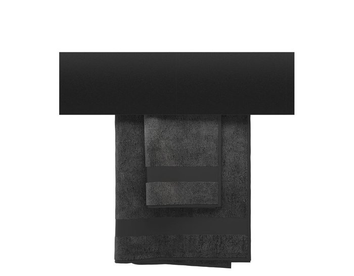 Полка-полотенцедержатель настенная для ванной черного цвета
