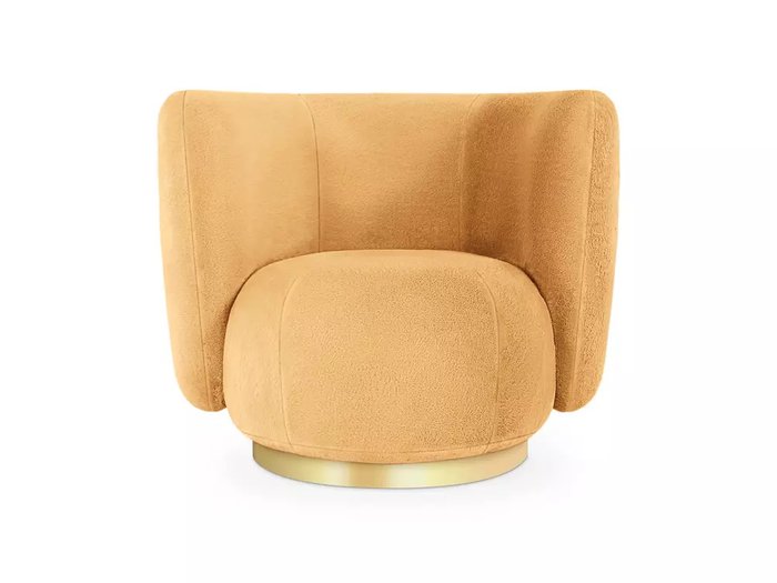 Кресло Lucca вращающееся желтого цвета с основанием золотого цвета - купить Интерьерные кресла по цене 65070