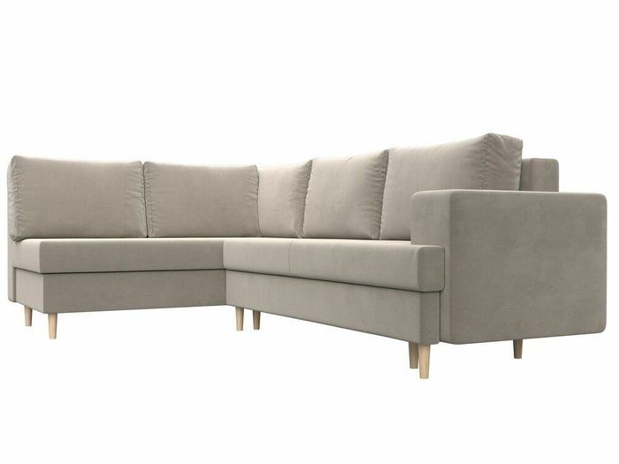 Угловой диван-кровать Сильвана бежевого цвета левый угол - лучшие Угловые диваны в INMYROOM