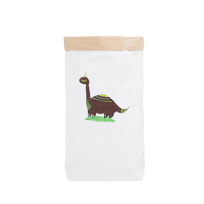 Эко-мешок для игрушек Бронтозавр Андрей из крафт бумаги