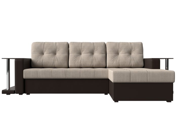 Угловой диван-кровать Даллас бежевого цвета (ткань\экокожа) - купить Угловые диваны по цене 40590.0