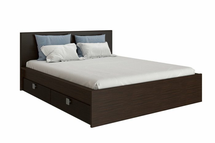 Кровать Анастасия 160x200 темно-коричневого цвета - купить Кровати для спальни по цене 37024.0