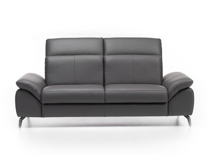 Прямой кожаный диван Logan черного цвета - лучшие Прямые диваны в INMYROOM