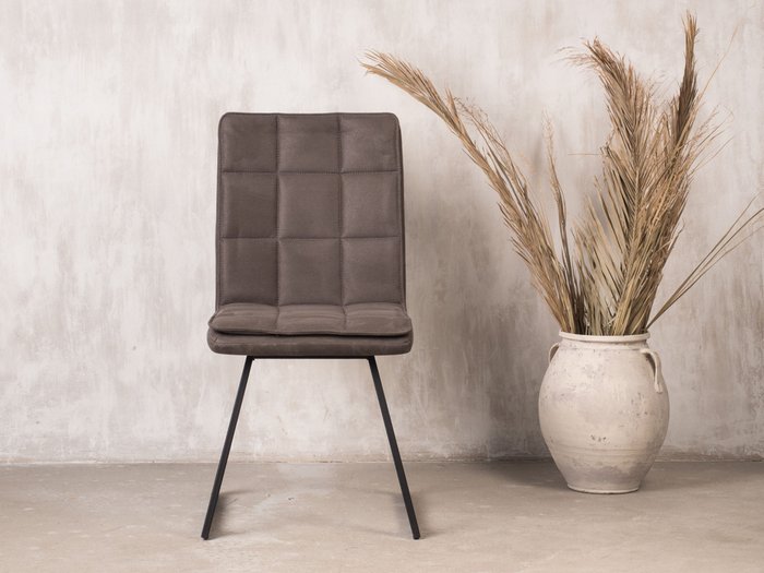 Стул Gidor серого цвета с черными ножками - купить Обеденные стулья по цене 8590.0