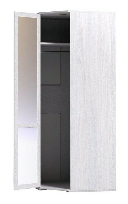 Шкаф угловой с зеркалом Sherlock серо-белого цвета - купить Шкафы распашные по цене 30202.0