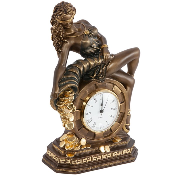 Часы настольные Колесо Фортуны бронзового цвета - купить Часы по цене 15250.0