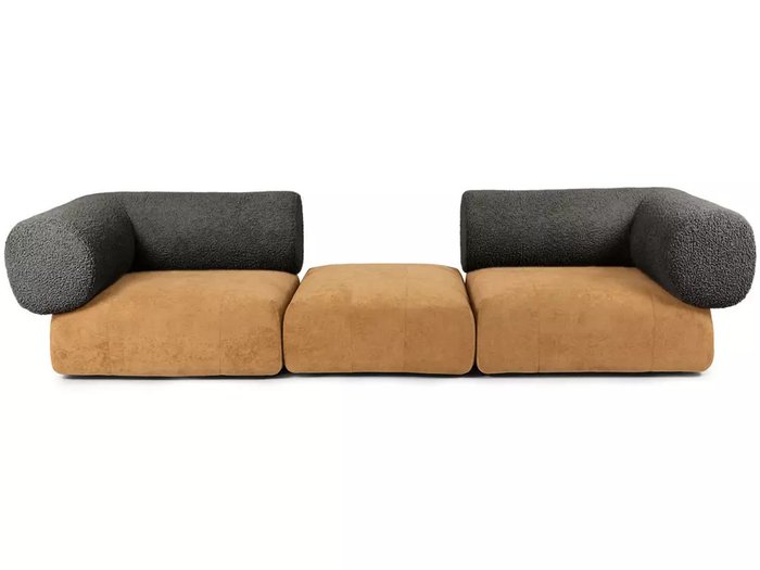 Модульный диван Trevi коричнево-черного цвета - купить Прямые диваны по цене 153430.0