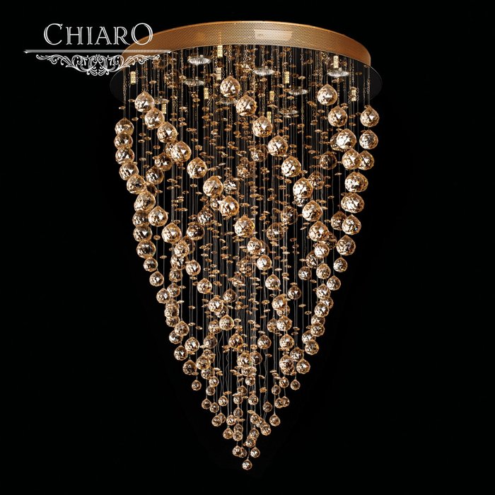 Каскадная люстра Chiaro Каскад с декоративным плафоном из стекла