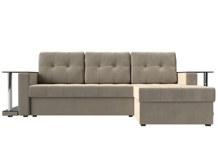 Угловой диван-кровать Даллас бежевого цвета - купить Угловые диваны по цене 42690.0