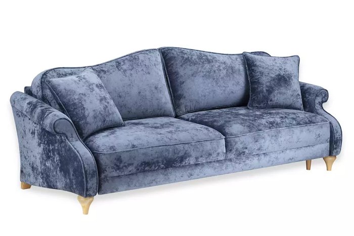 Прямой диван-кровать Бьюти Премиум синего цвета - купить Прямые диваны по цене 118090.0