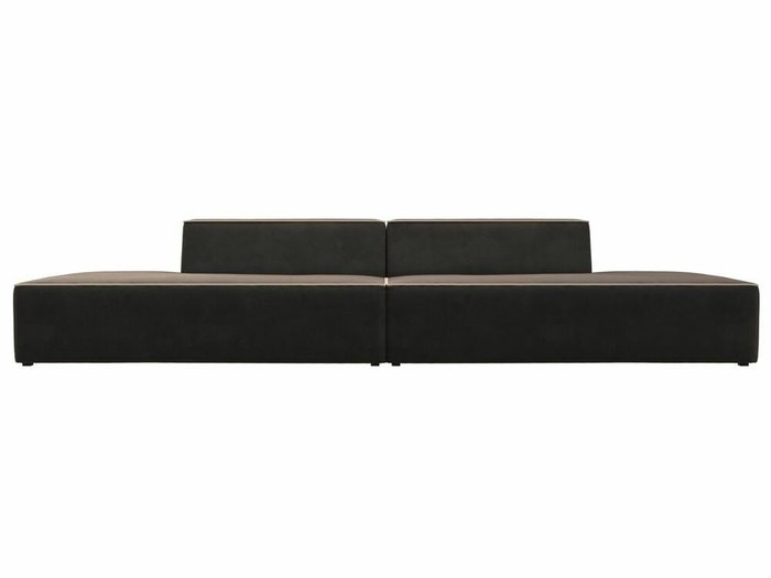 Прямой модульный диван Монс Лофт коричневого цвета с бежевым кантом - купить Прямые диваны по цене 56999.0