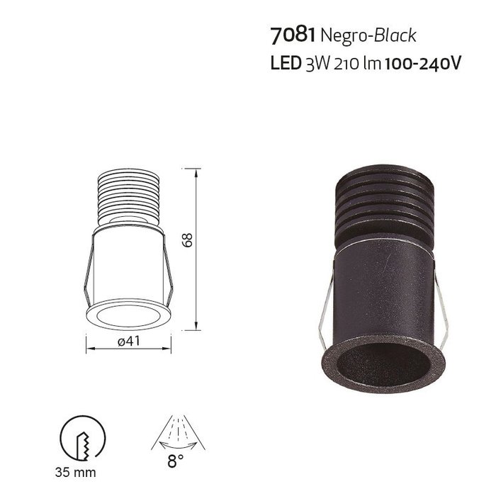 Светильник точечный Guincho черного цвета - лучшие Потолочные уличные светильники в INMYROOM