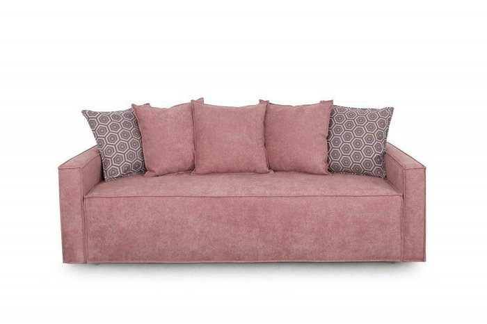 Прямой диван-кровать Онтарио розового цвета