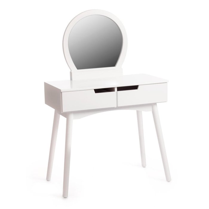 Туалетный столик с зеркалом и табуретом Fabron белого цвета - купить Туалетные столики по цене 7840.0